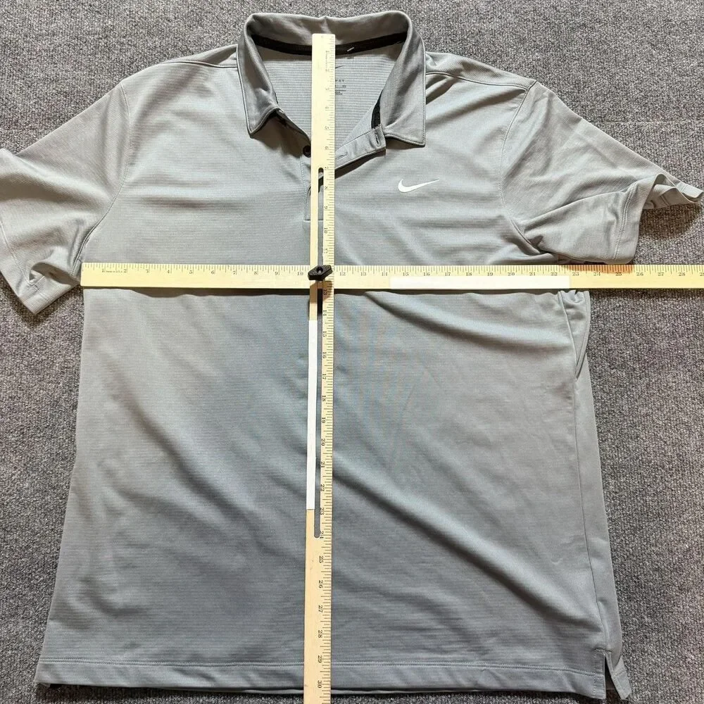 Nike Polo Shirt Mens XL Gray Dri-Fit Short Sleeve Golf Athletic Performance